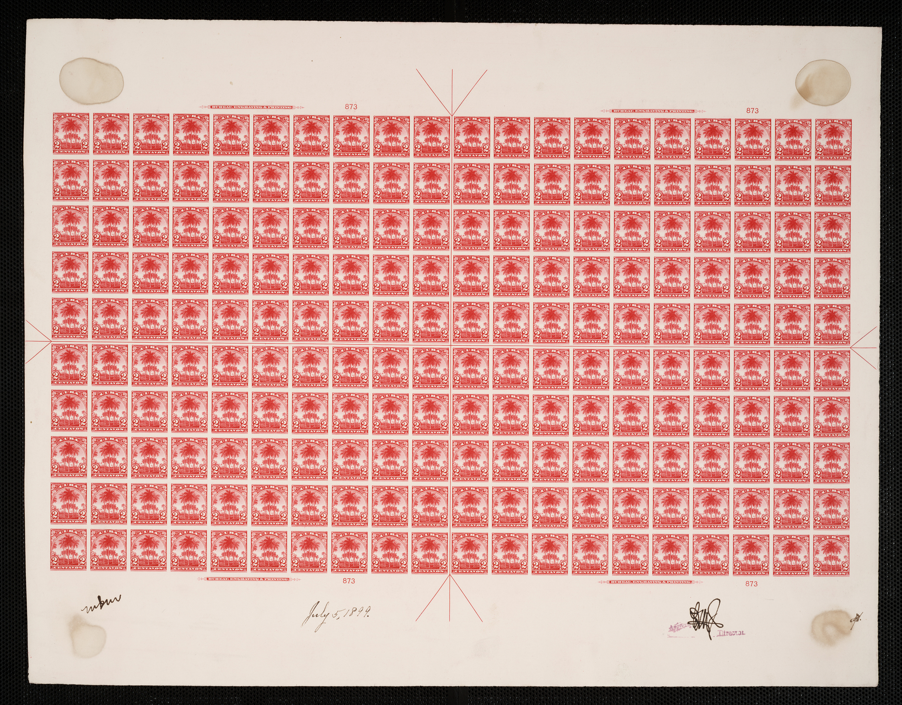 2c Royal Palms plate proof