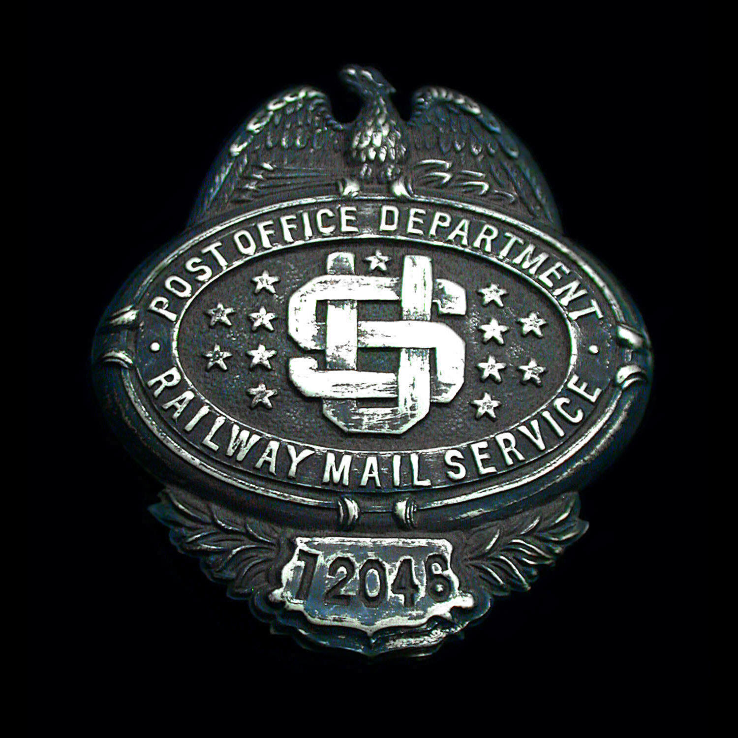 RMS clerk chest badge, number 12046