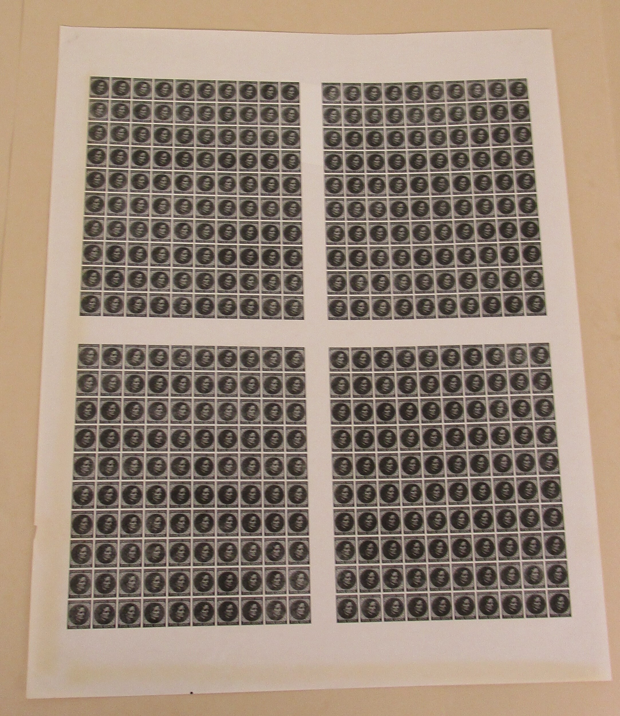 5c Jefferson Davis (unofficial printing) uncut press sheet of 400