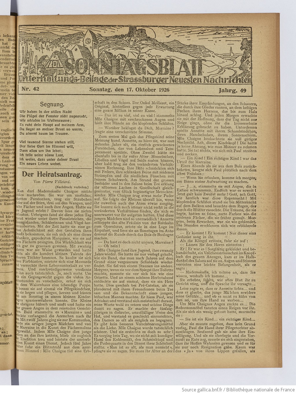 Sonntags-Blatt: gratis-Beilage zu den Neuesten Nachrichten