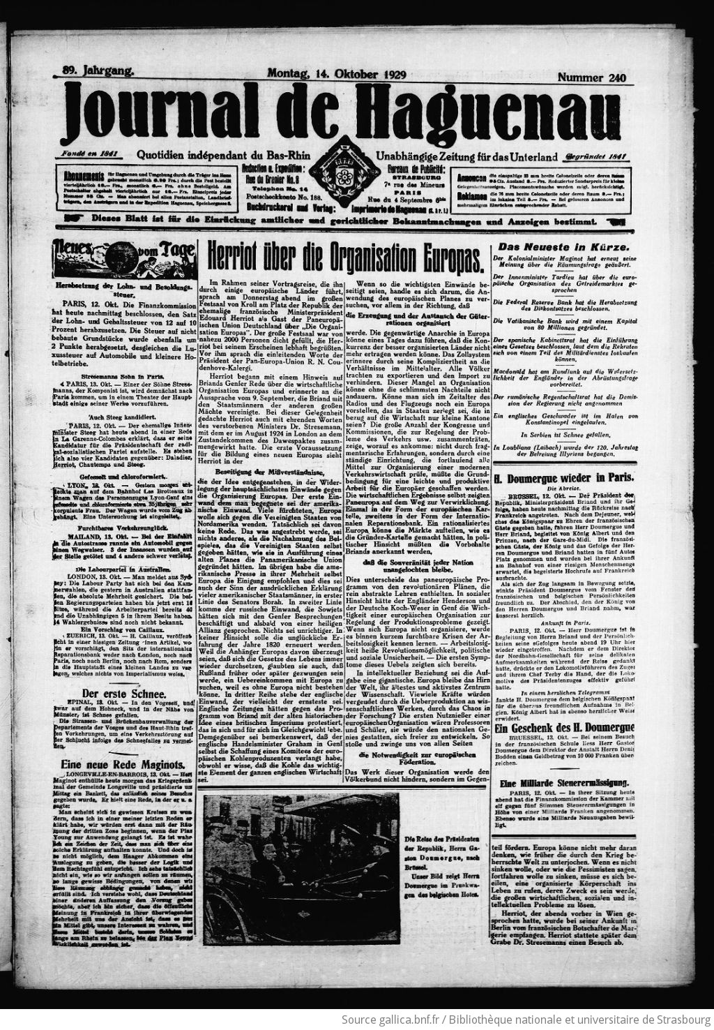 Journal de Haguenau: indicateur général du Bas-Rhin