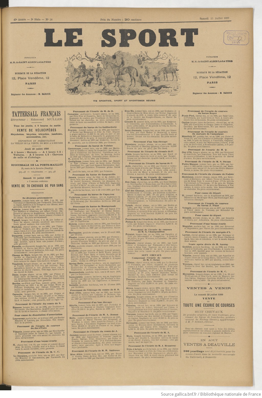 Le Sport: journal des gens du monde