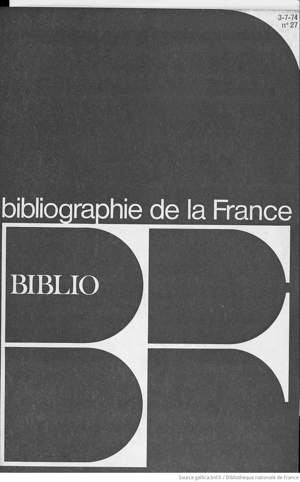 Bibliographie de la France, Biblio: journal officiel de la librairie