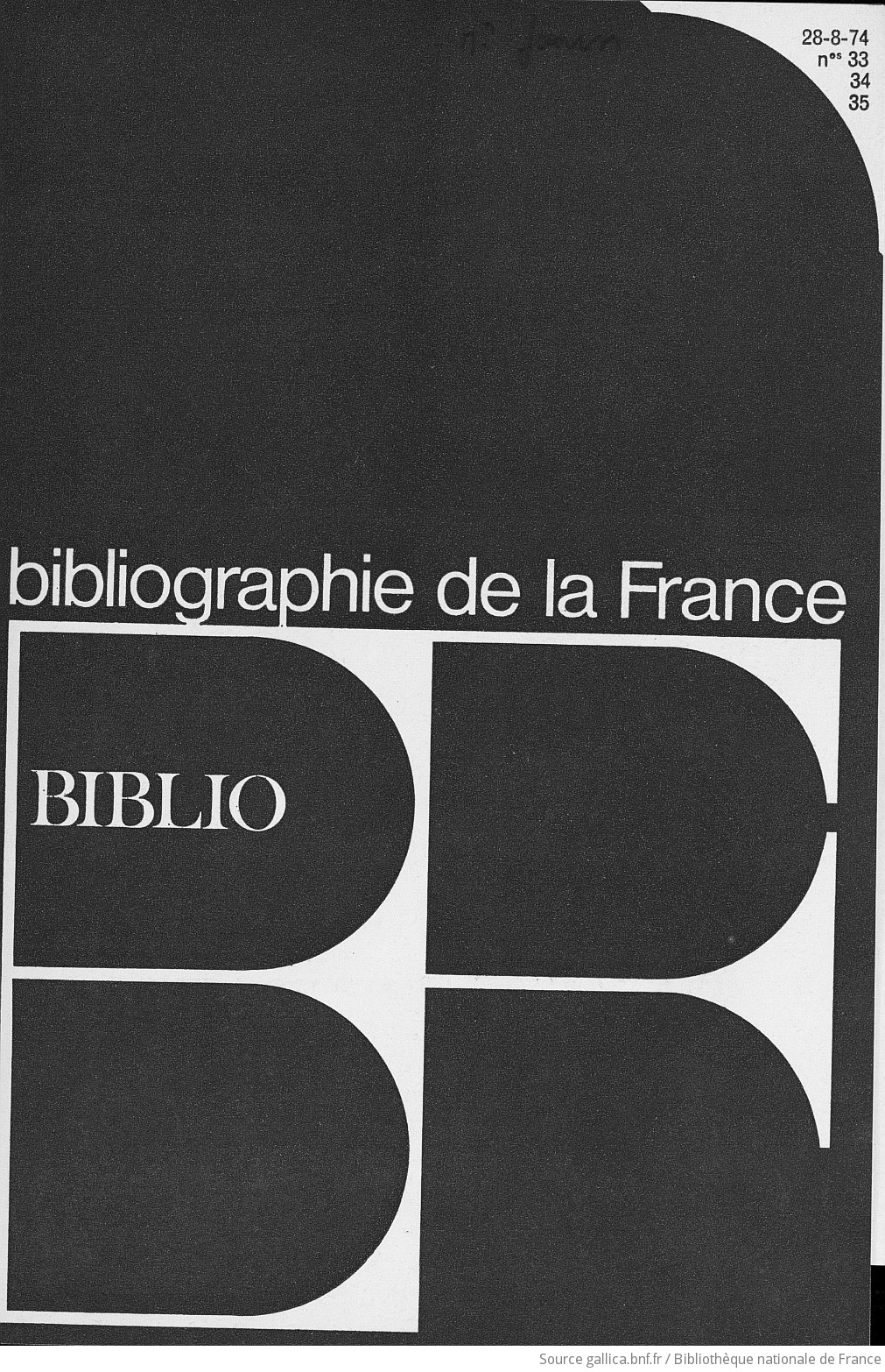 Bibliographie de la France, Biblio: journal officiel de la librairie