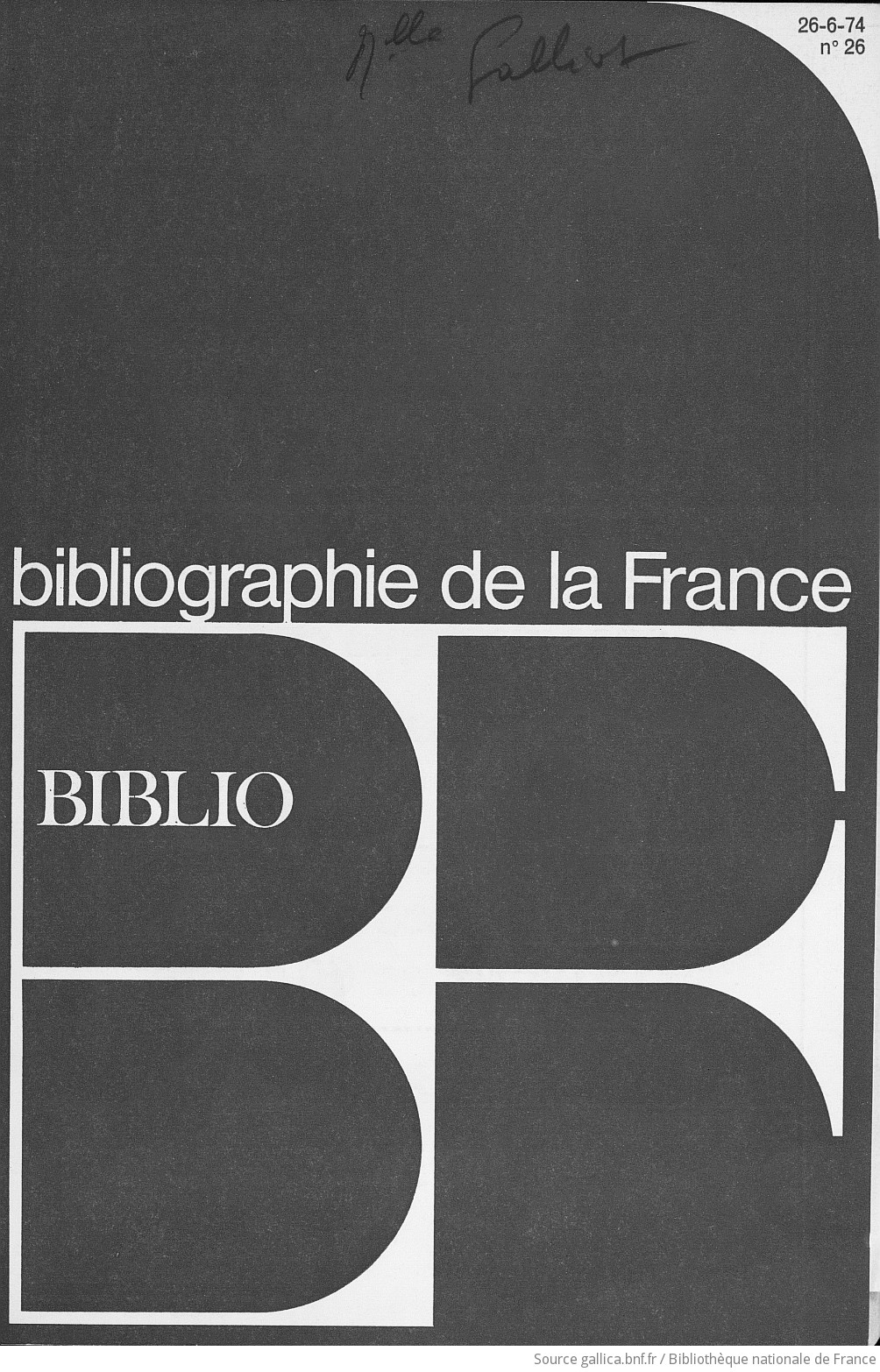 Bibliographie de la France, Biblio: journal officiel de la librairie