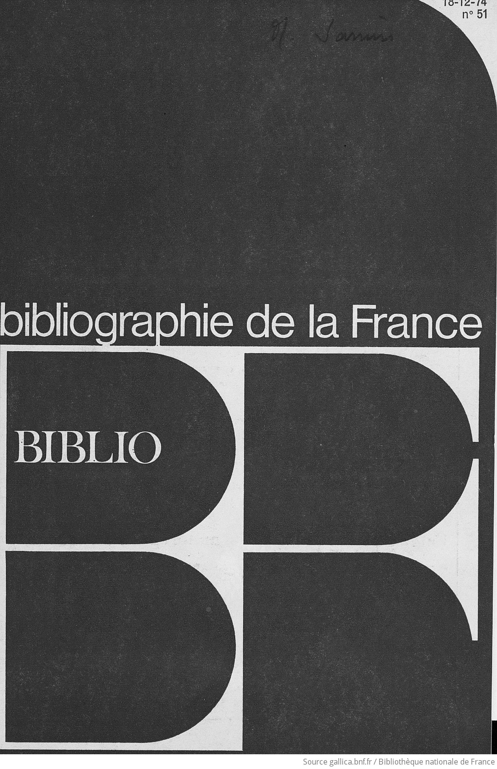 Bibliographie de la France, Biblio: journal officiel de la librairie