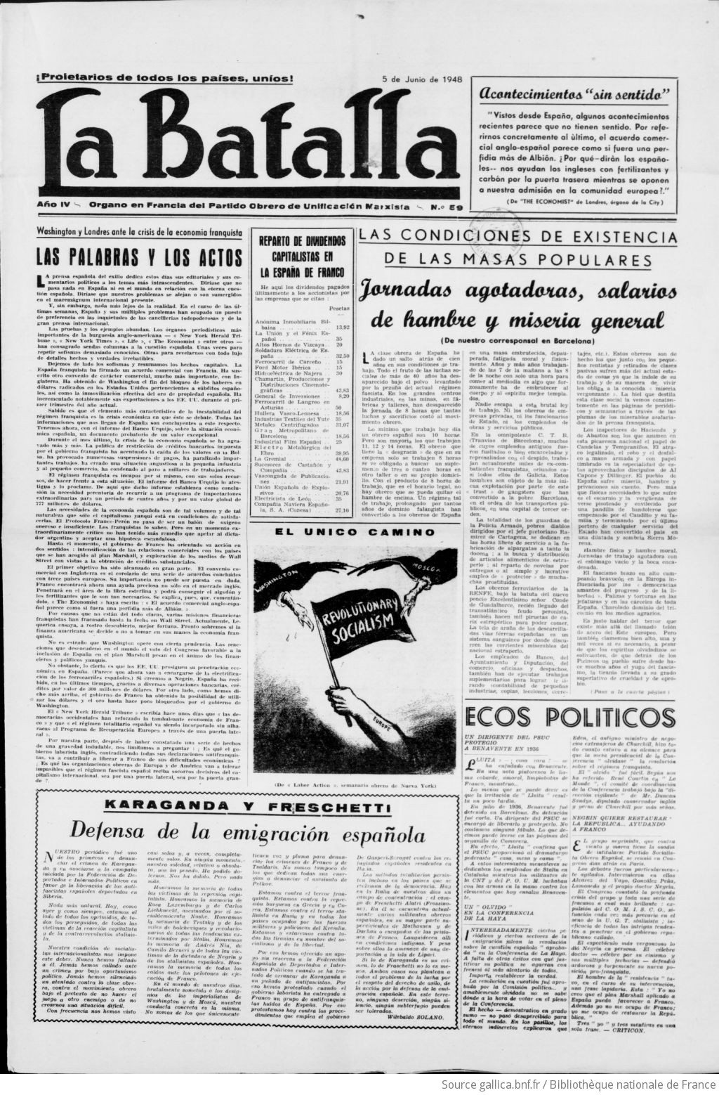 La Batalla: boletín interior del POUM en Francia