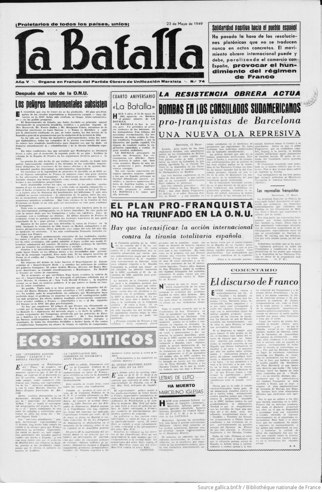 La Batalla: boletín interior del POUM en Francia