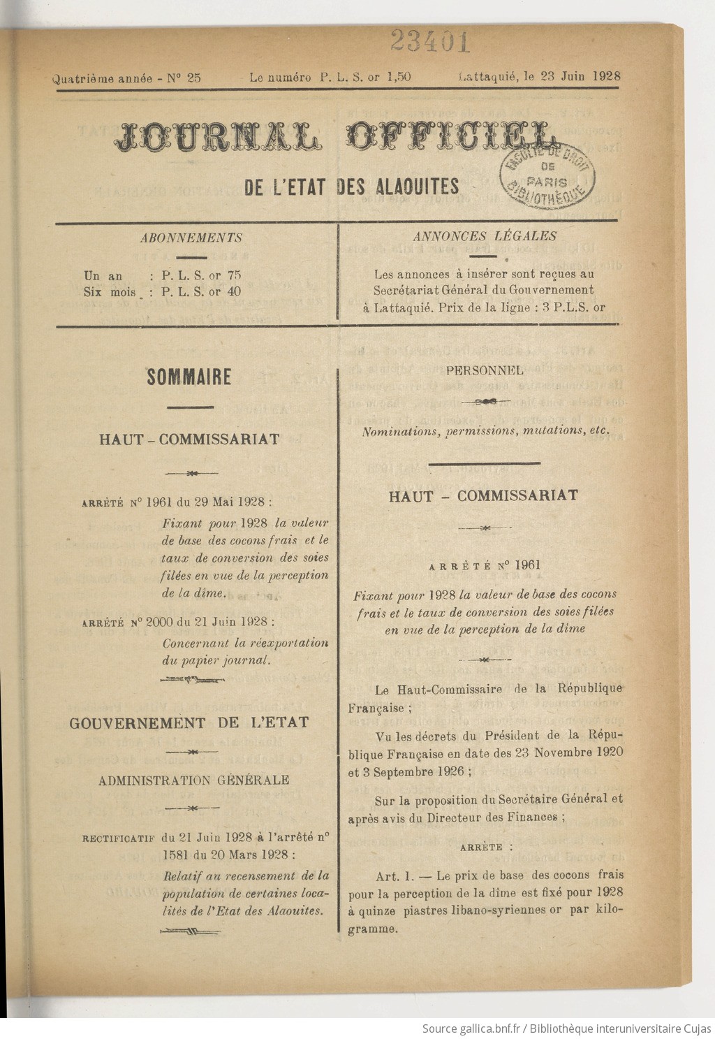 Journal officiel de l'Etat des Alaouites